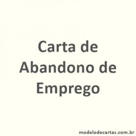 Cartas de Emprego – Modelos de Carta