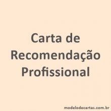 Carta de Referência Profissional – Modelos de Carta