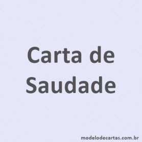 Cartas de Saudade – Modelos de Carta